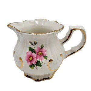 Vintage Price Kensington Creamer Alberta Rose Pink Flower Gold Cream Syrup Read